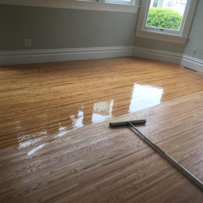 Wood floor finishing part done in a house in Harrogate