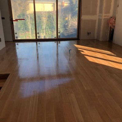 Varnished solid wood floor installed in Harrogate by Evo Wood Flooring