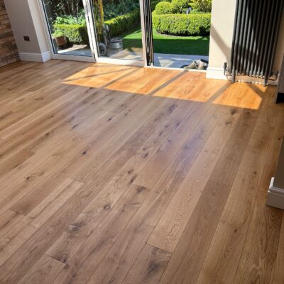 Kitchen diner wood floor sanding project in York